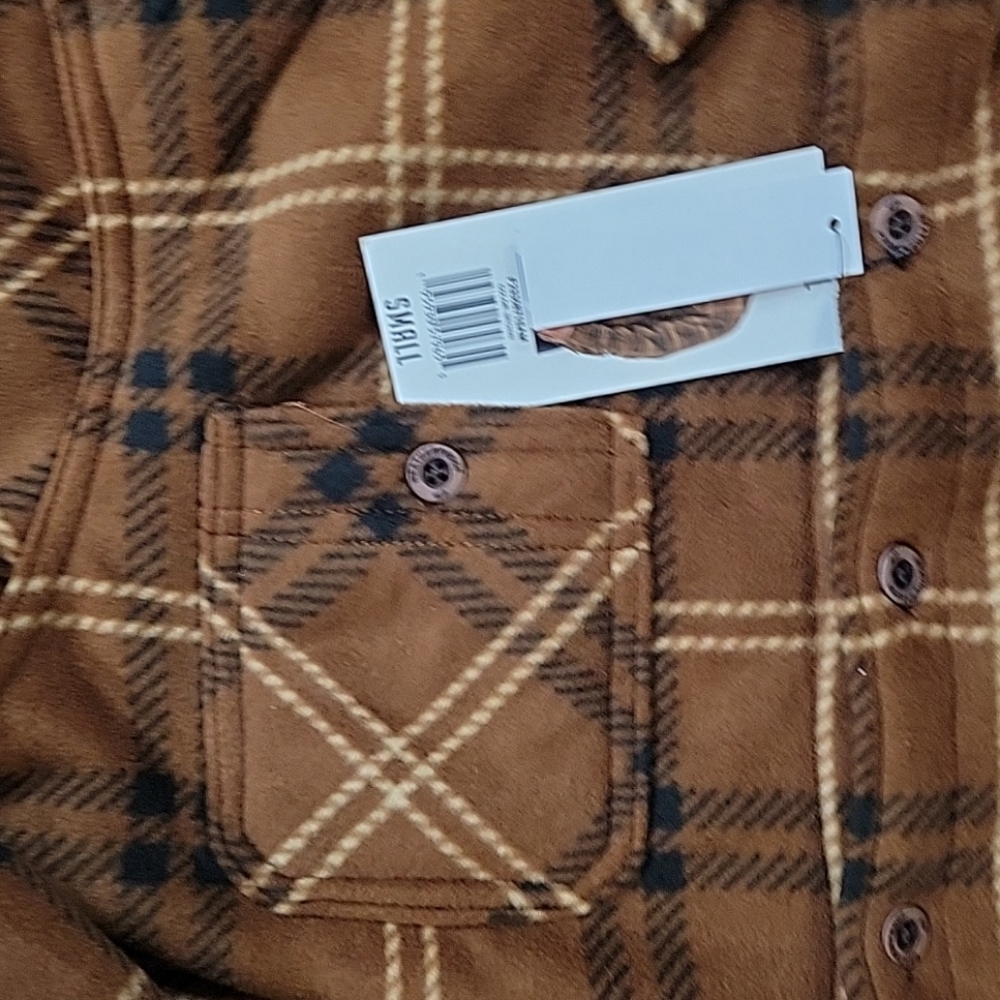 Weatherproof Shacket Men's Size Small Color Plaid Brown/Blue - Picture 2 of 14